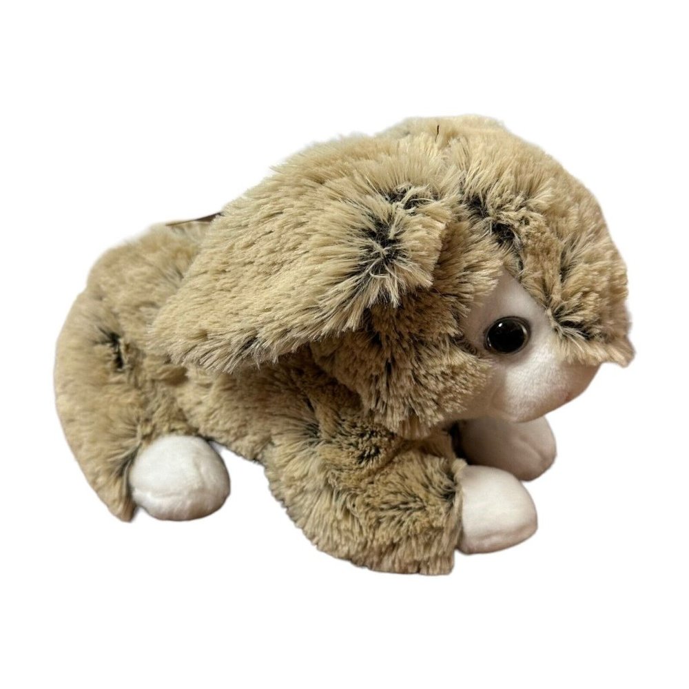 Toms Toy Rabbit Plush Bunny Stuffed Animal Frosted Brown Tan Realistic Bow Toy